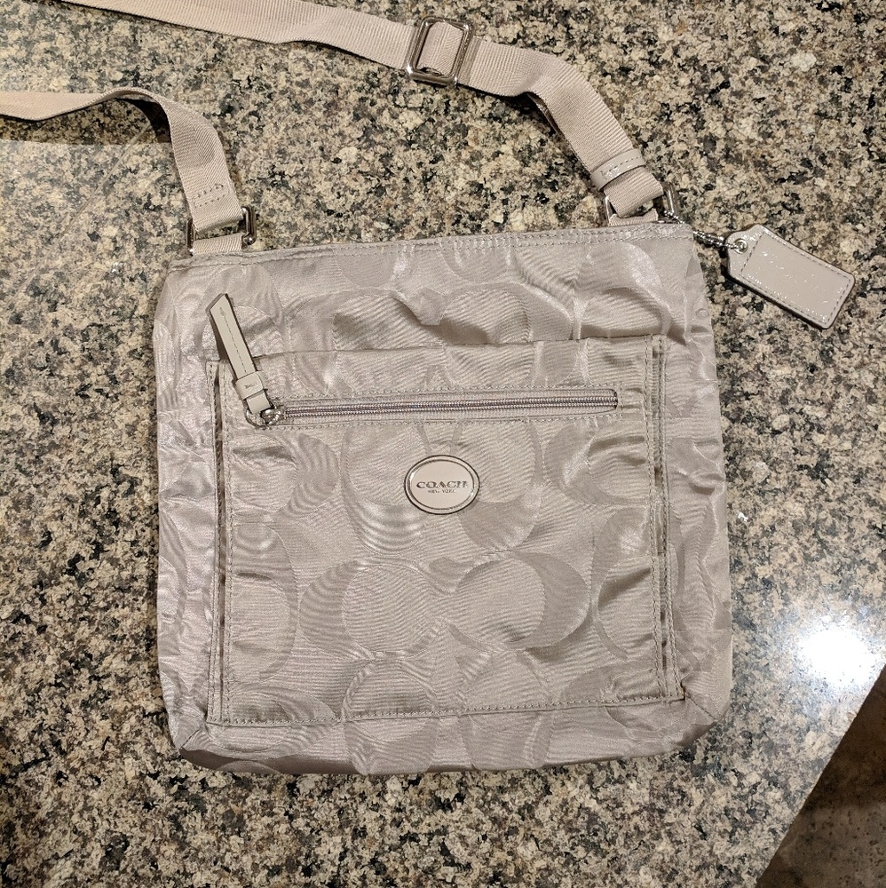 Coach Nylon Crossbody Grey Purse